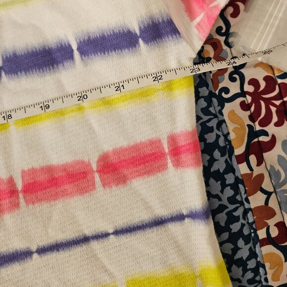 T by‎ Talbots Women's Size XL Tie Dye Striped White Shirt 3/4 Sleeve - Picture 8 of 10
